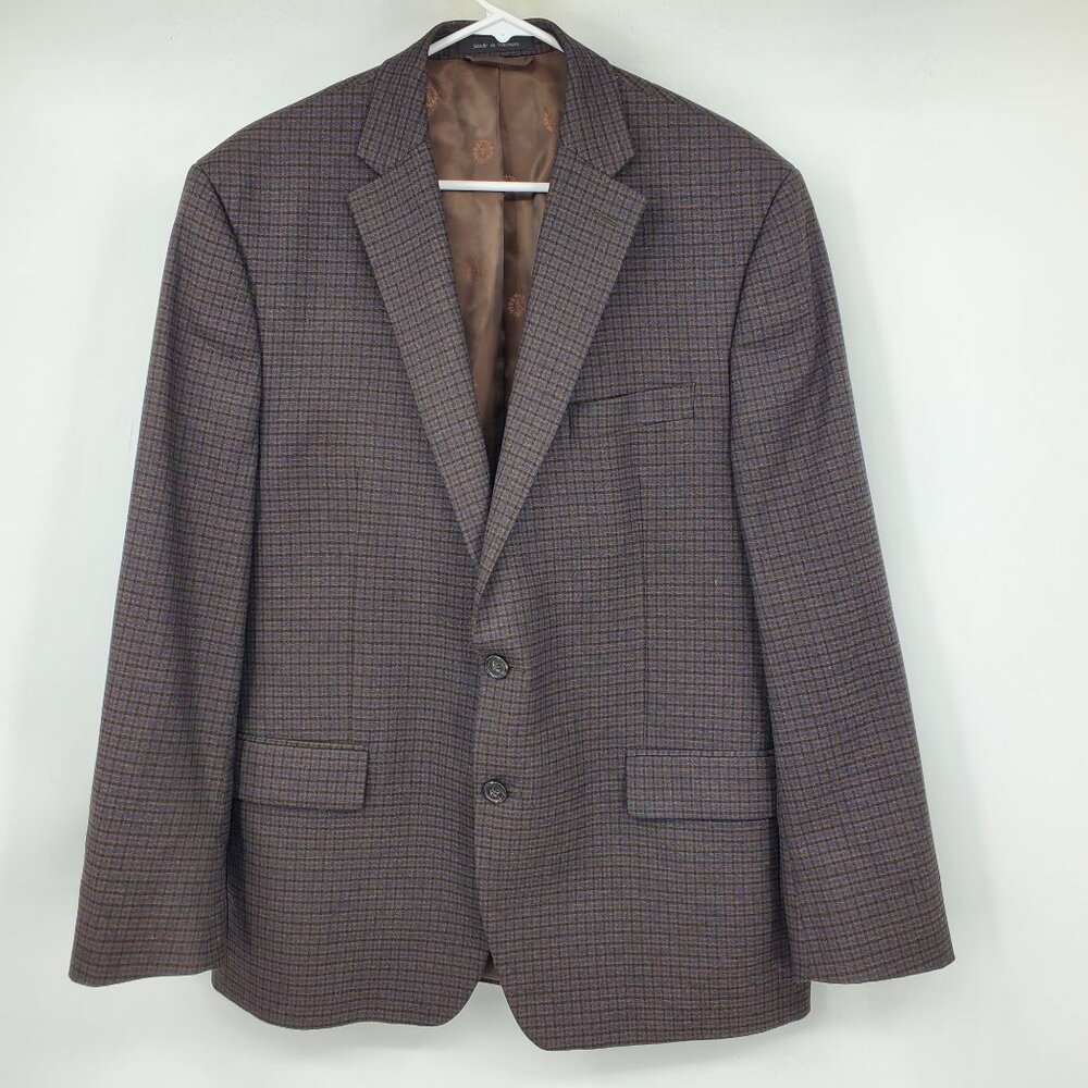Lauren Ralph Lauren Brown and Blue Plaid Men's Formal Blazer Sports Coat 44R